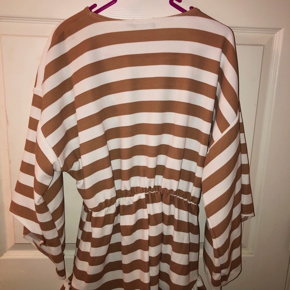 Nude Striped Romper - Picture 1 of 2